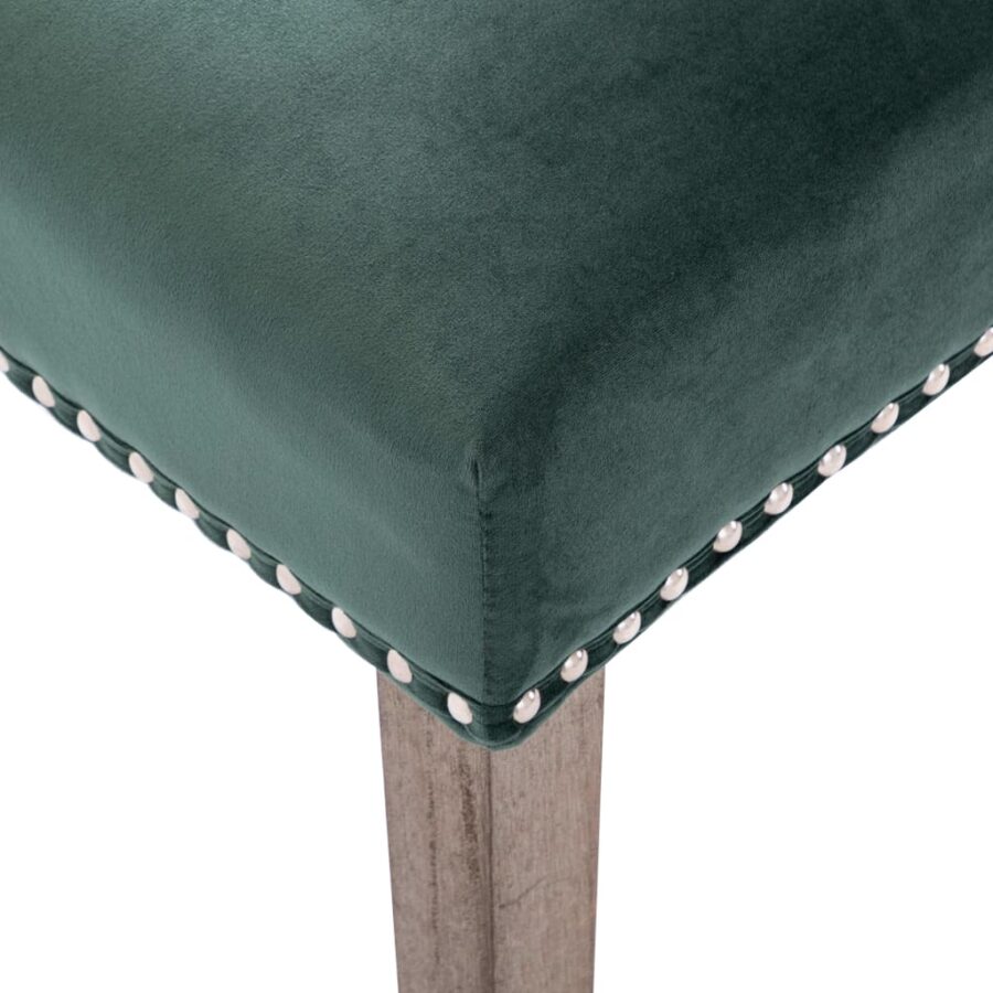 Eetkamerstoelen 2 st fluweel donkergroen - Afbeelding 9