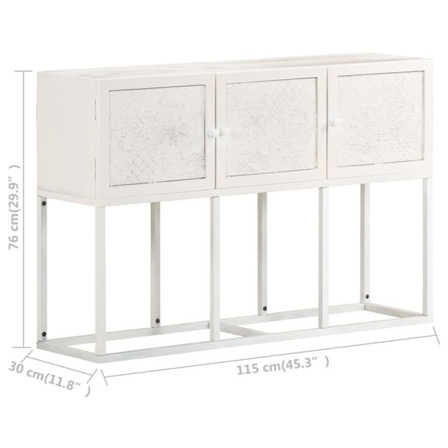 Dressoir 115x30x76 cm massief mangohout - Afbeelding 7