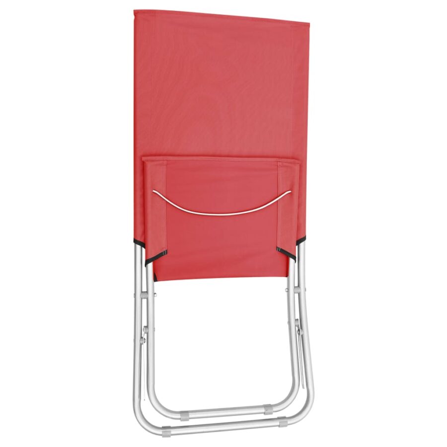 Strandstoelen 2 st inklapbaar stof rood - Afbeelding 6