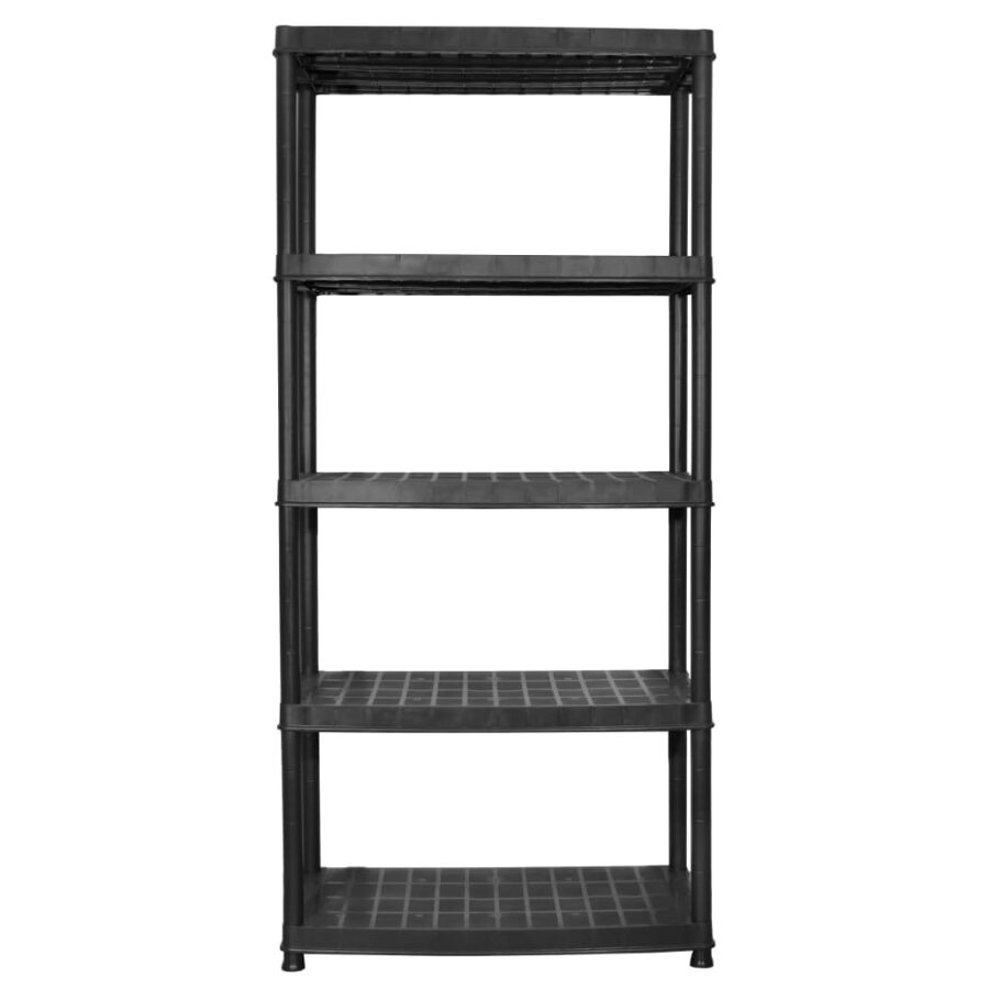 Opbergrek 5-laags 91,5x45,7x185 cm kunststof zwart - Afbeelding 4