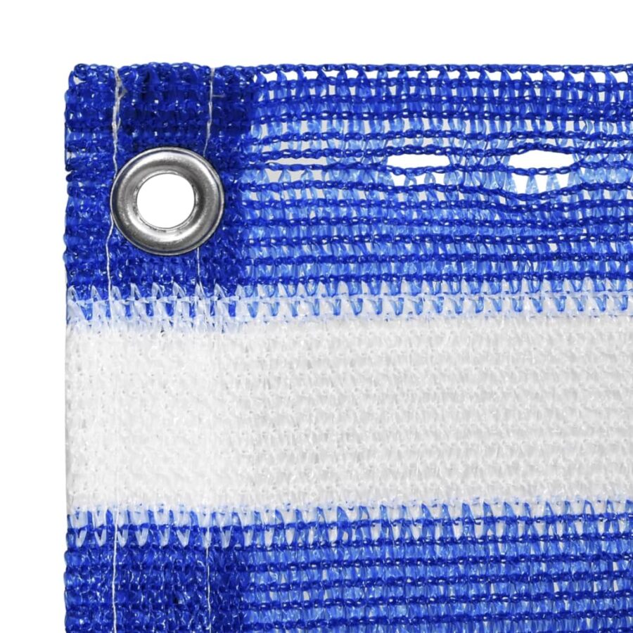 Balkonscherm 90x400 cm HDPE blauw en wit - Afbeelding 2