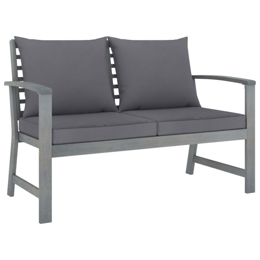 4-delige Loungeset met kussens massief acaciahout - Afbeelding 3