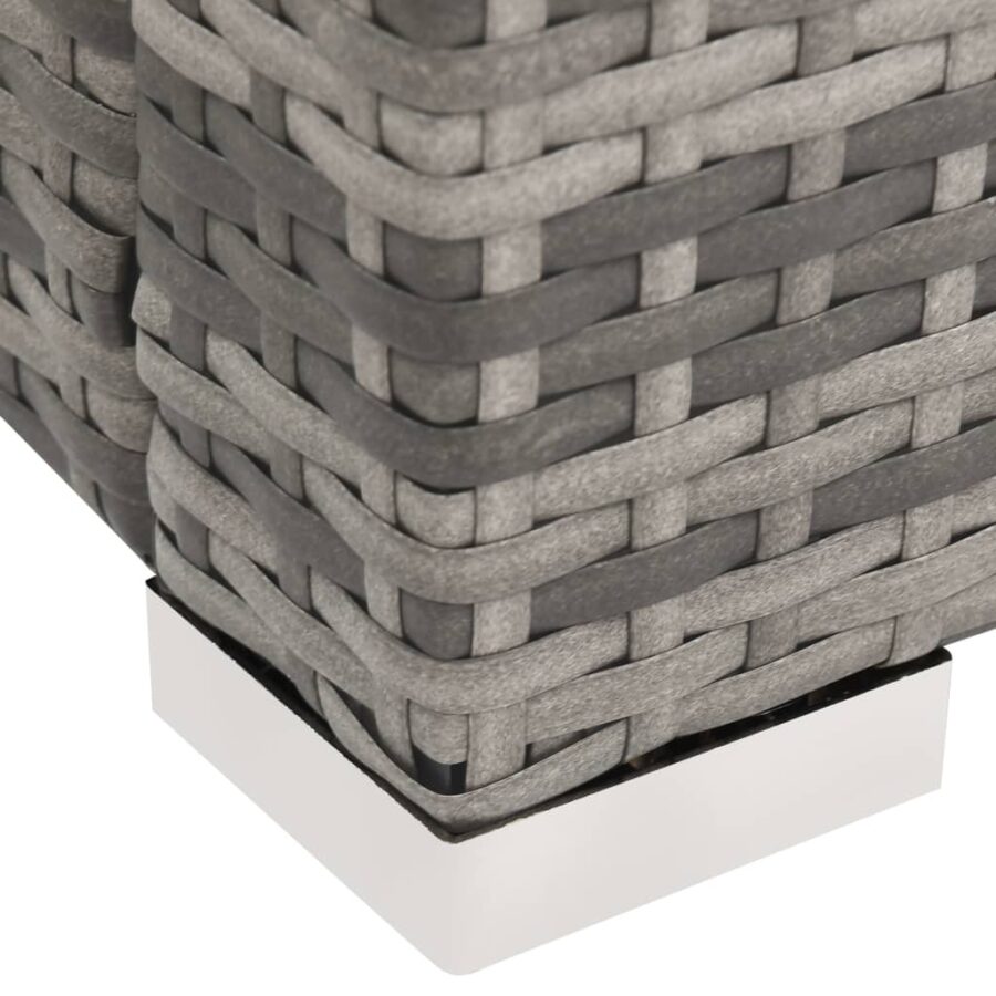 Ligbed tweepersoons poly rattan grijs - Afbeelding 6