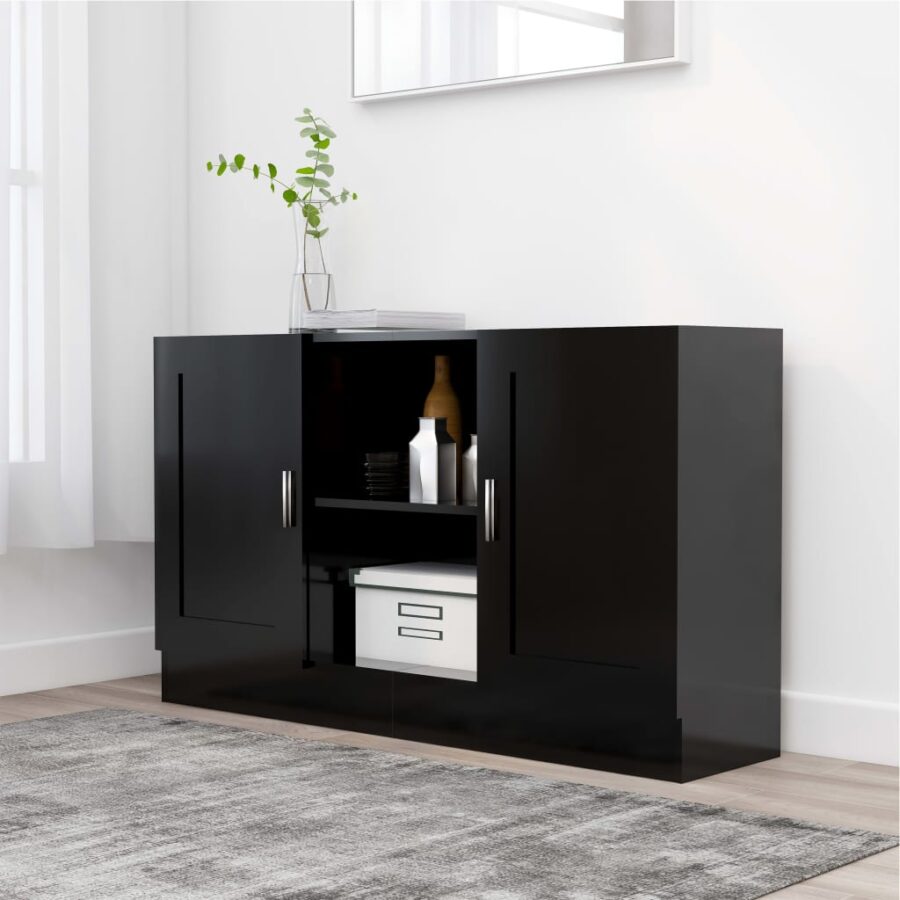 Dressoir 120x30,5x70 cm bewerkt hout zwart