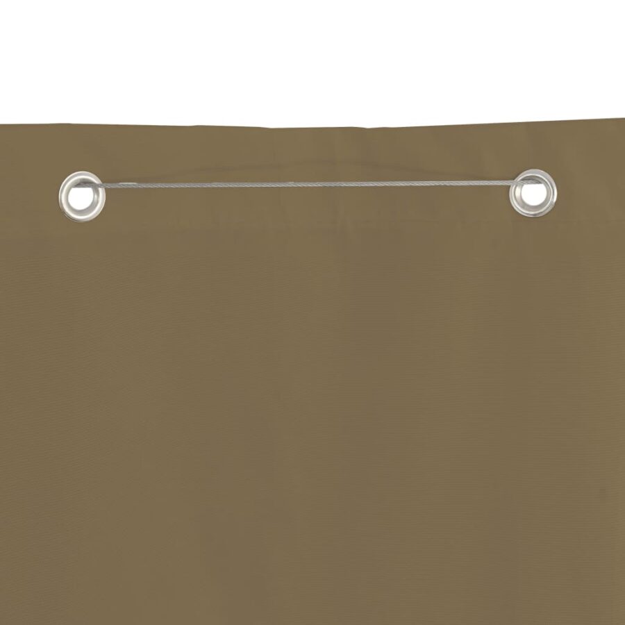 Balkonscherm 140x240 cm oxford stof taupe - Afbeelding 3