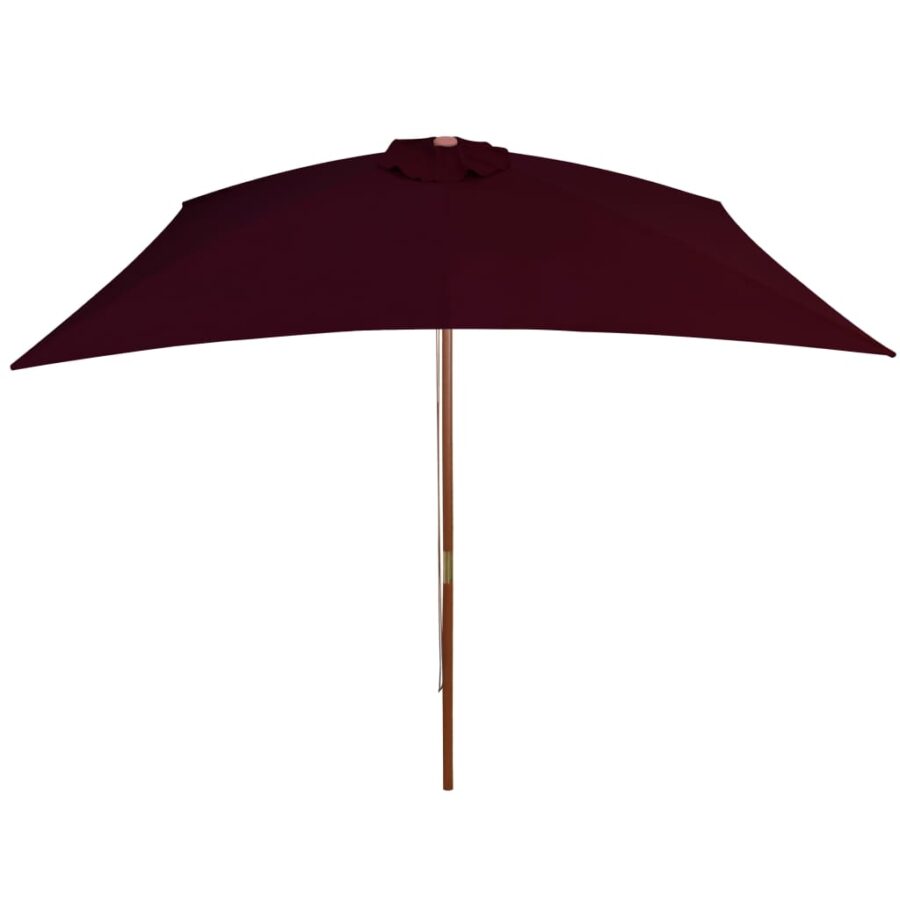Parasol met houten paal 200x300 cm bordeauxrood - Afbeelding 3