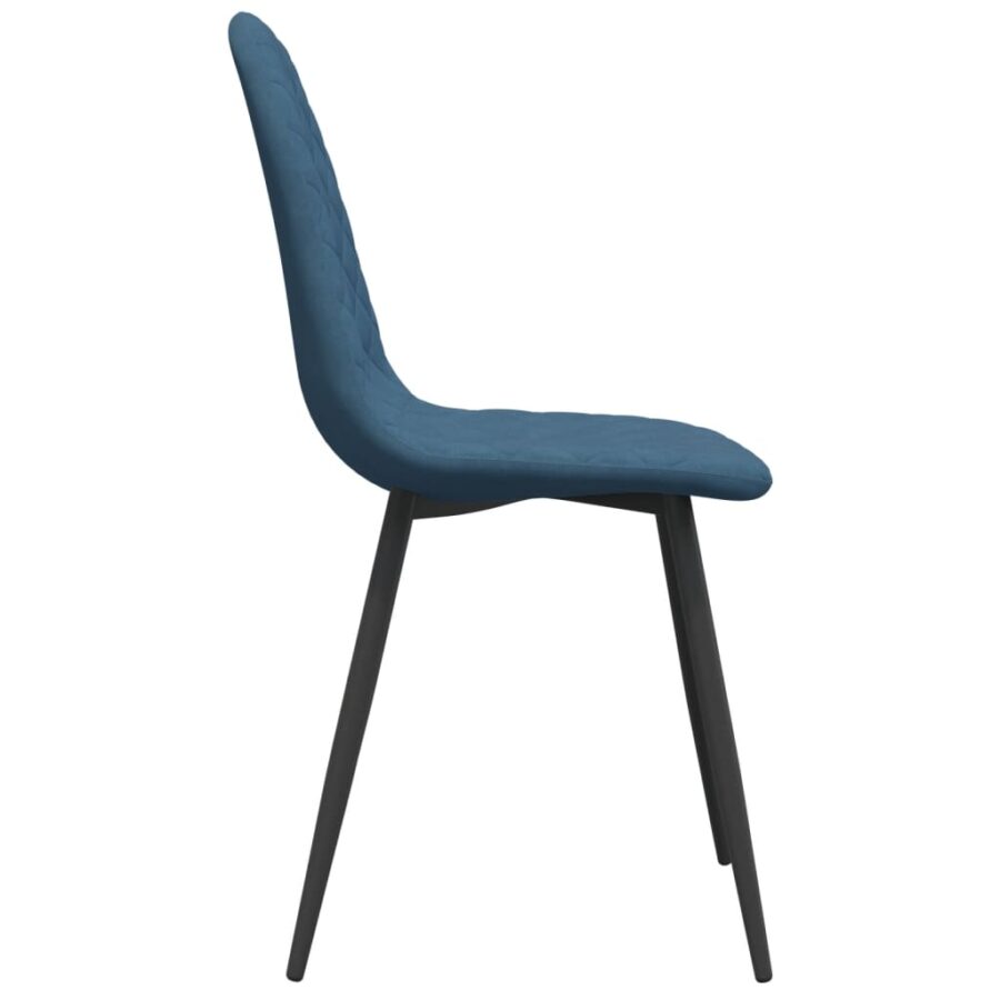 Eetkamerstoelen 4 st fluweel blauw - Afbeelding 5