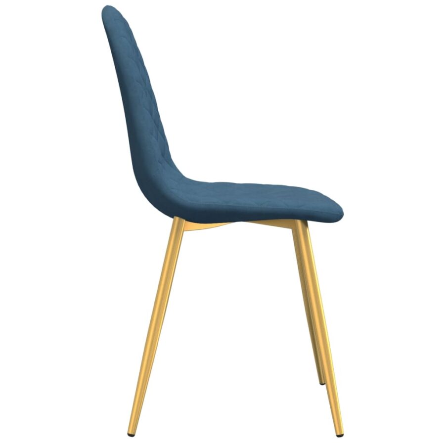 Eetkamerstoelen 4 st fluweel blauw - Afbeelding 5
