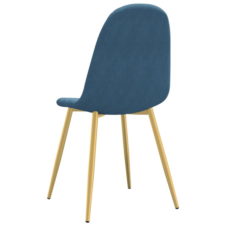 Eetkamerstoelen 4 st fluweel blauw - Afbeelding 6