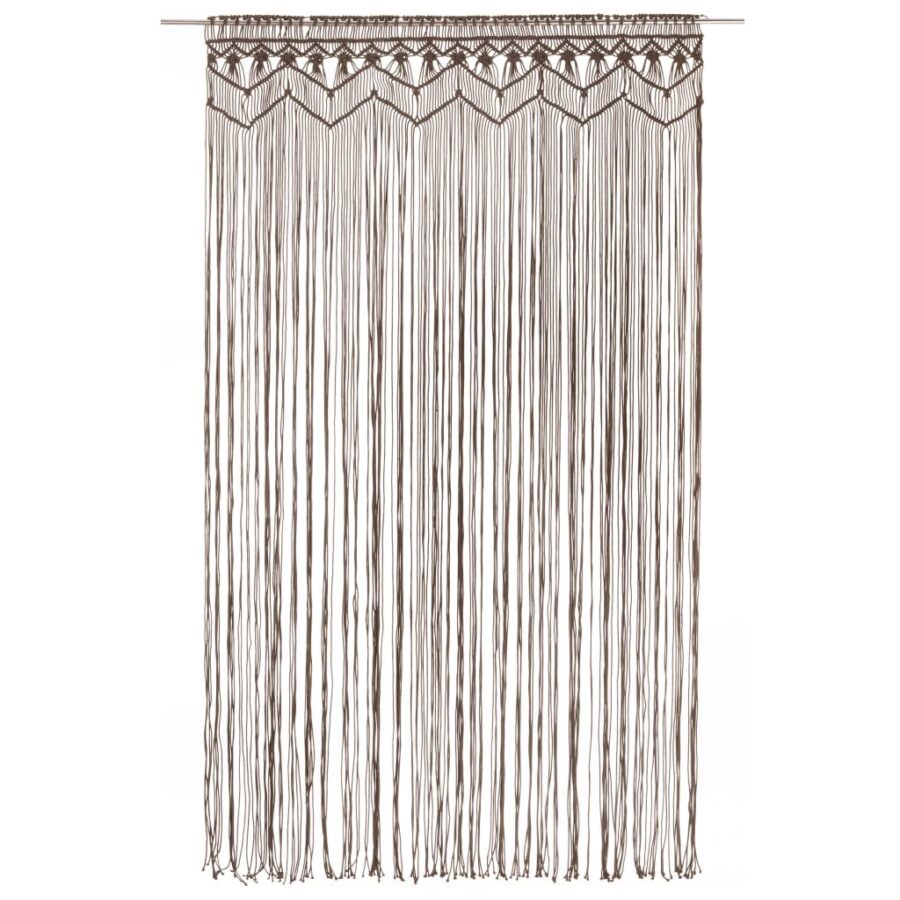 Gordijn macramé 140x240 cm katoen taupe - Afbeelding 2