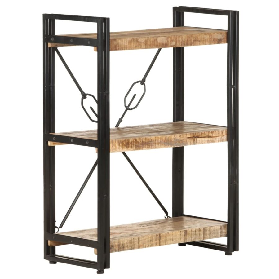 Boekenkast met 3 schappen 60x30x80 cm massief mangohout - Afbeelding 8