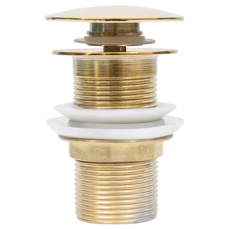 Afvoer pop-up zonder overloop 6,4x6,4x9,1 cm goudkleurig - Afbeelding 2