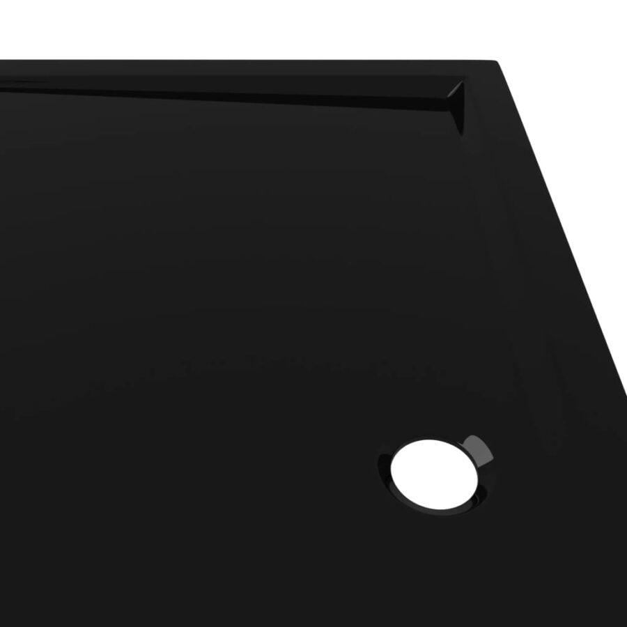 Douchebak rechthoekig 80x120 cm ABS zwart - Afbeelding 6