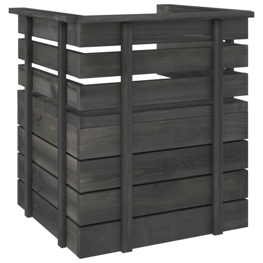 Tuinfauteuil pallet massief grenenhout donkergrijs - Afbeelding 3