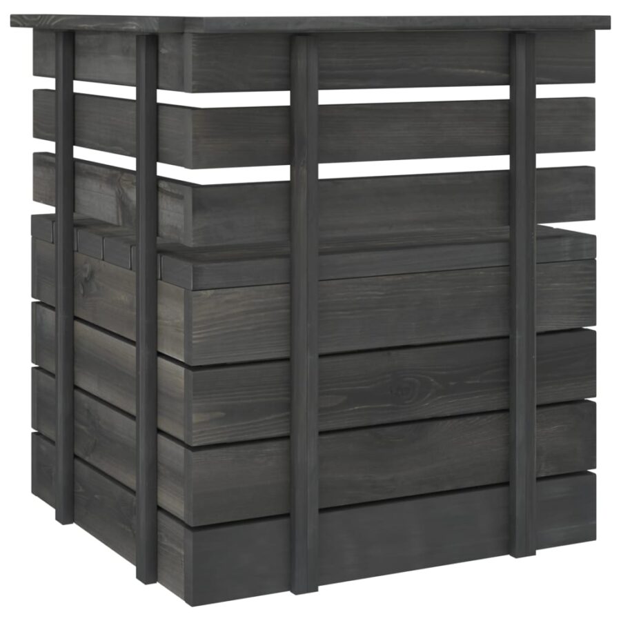 Tuinhoekbank pallet massief grenenhout donkergrijs - Afbeelding 3