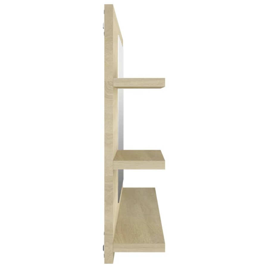 Badkamerspiegel 90x10,5x45 cm bewerkt hout sonoma eikenkleurig - Afbeelding 6