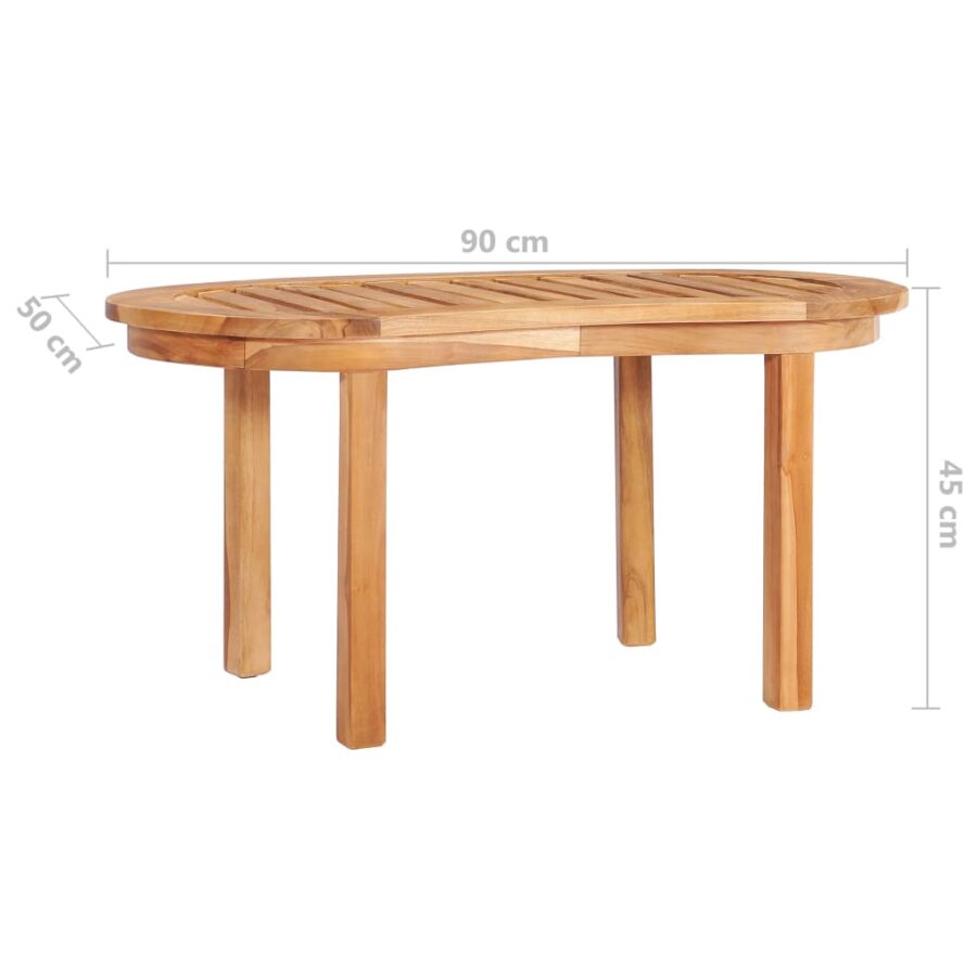 3-delige Loungeset banaanvormig massief teakhout - Afbeelding 11