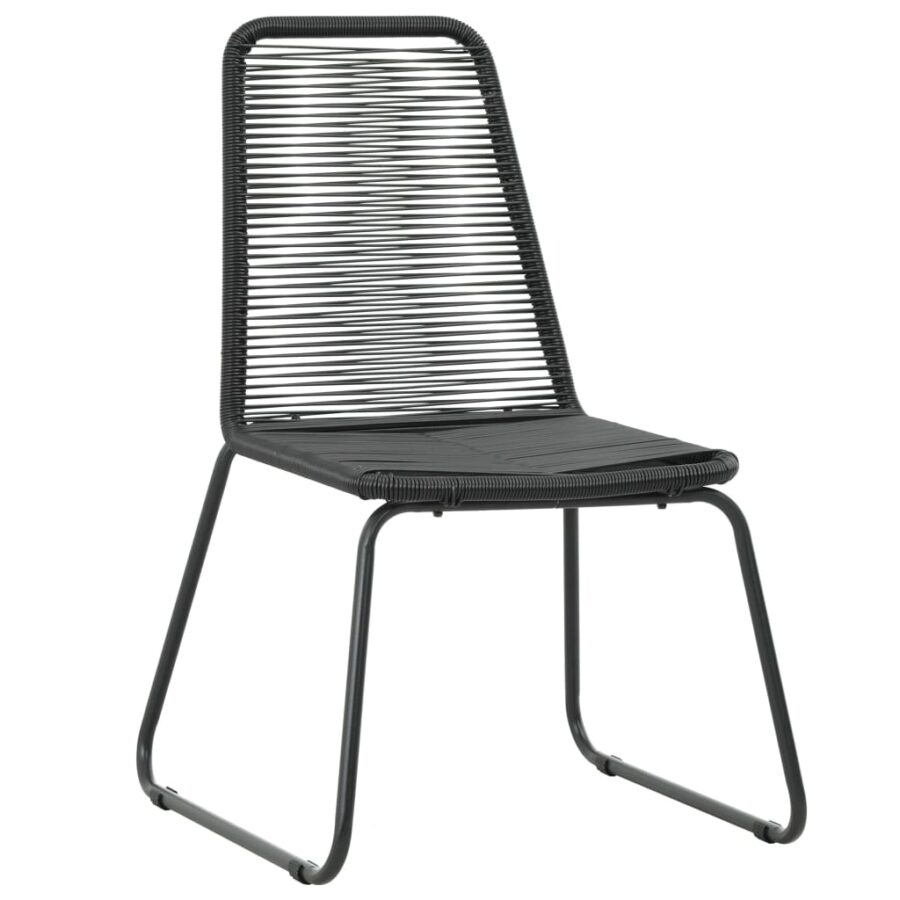 5-delige Tuinset PVC-rattan zwart - Afbeelding 5