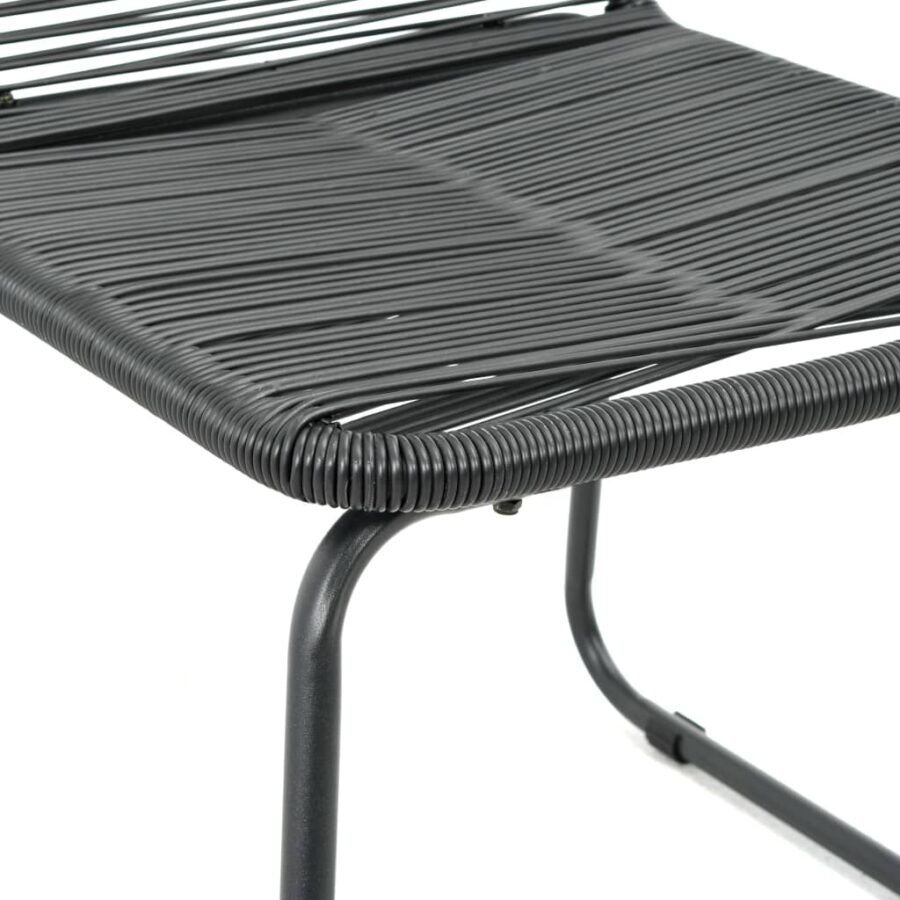 5-delige Tuinset PVC-rattan zwart - Afbeelding 6