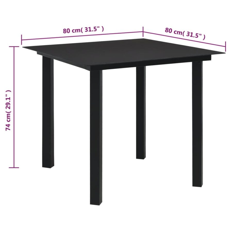 5-delige Tuinset PVC-rattan zwart - Afbeelding 12
