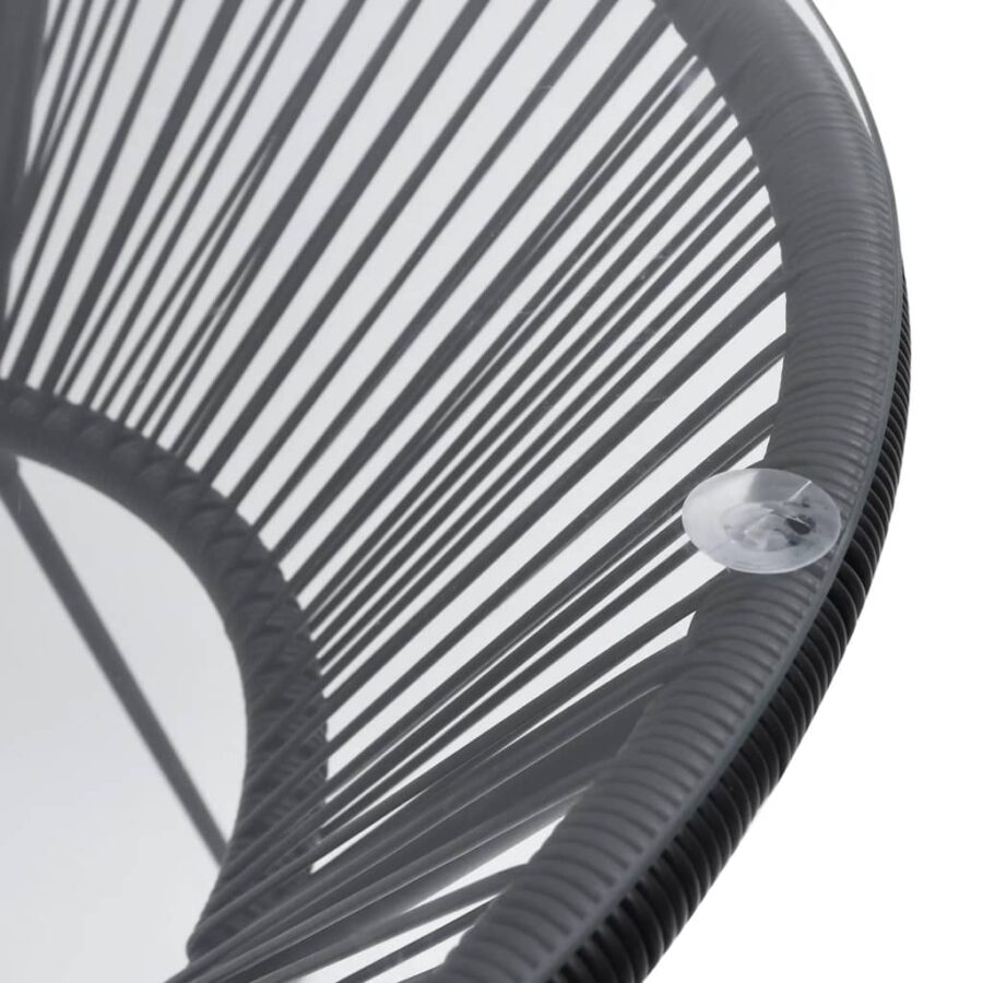 5-delige Tuinset PVC-rattan zwart - Afbeelding 5
