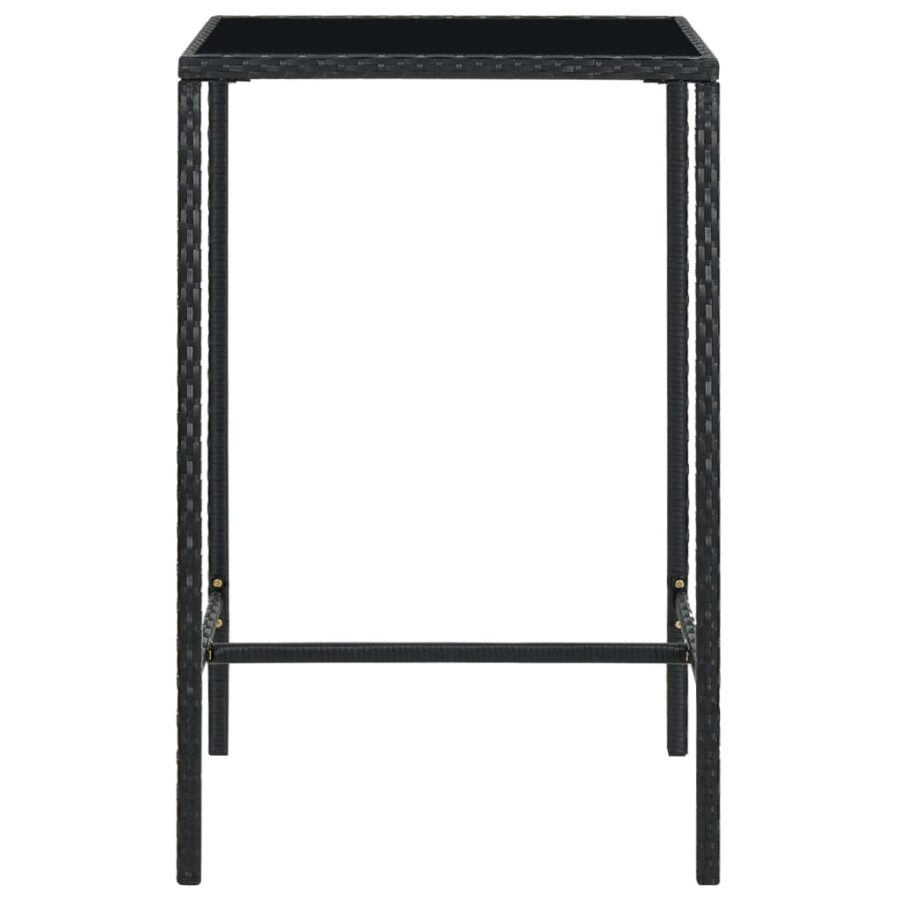5-delige Tuinbarset met kussens poly rattan zwart - Afbeelding 4