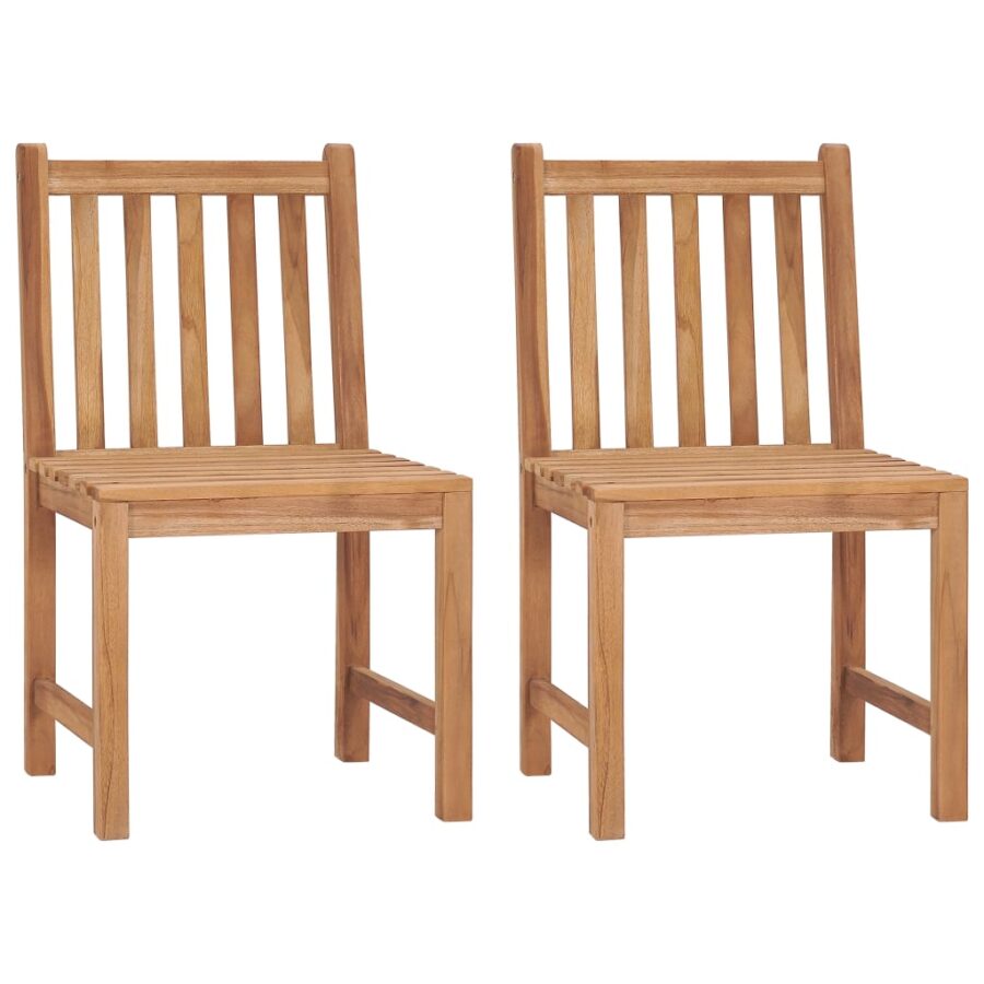 Tuinstoelen 2 st met kussens massief teakhout - Afbeelding 3