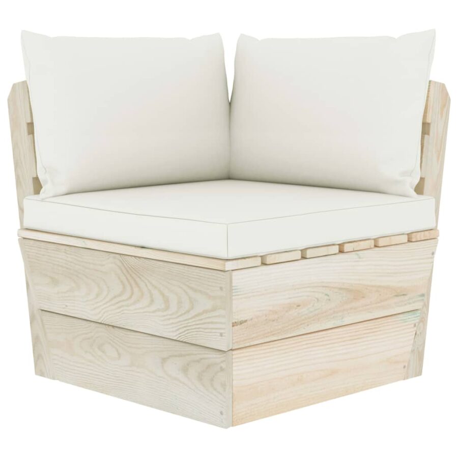 9-delige Loungeset met kussens pallet vurenhout - Afbeelding 6