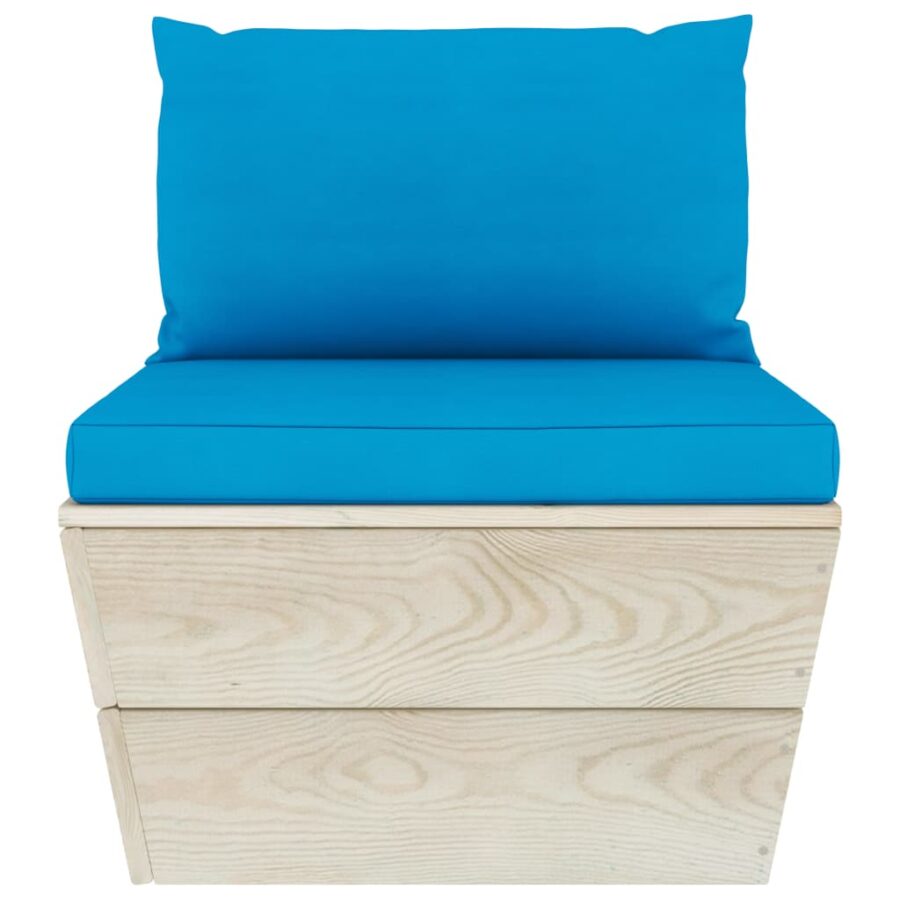 9-delige Loungeset met kussens pallet vurenhout - Afbeelding 5