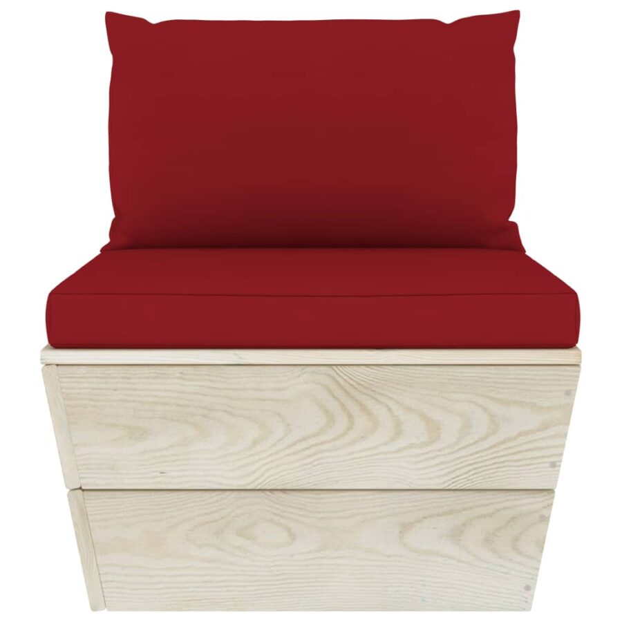 9-delige Loungeset met kussens pallet vurenhout - Afbeelding 5