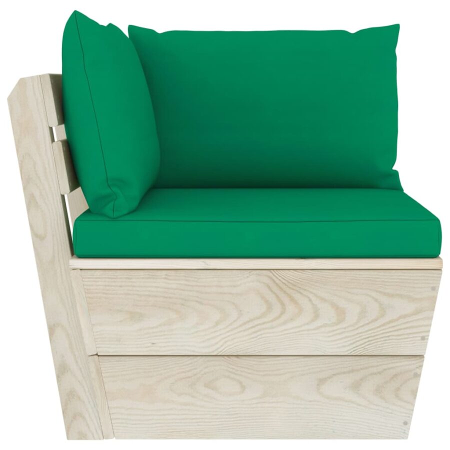 9-delige Loungeset met kussens pallet vurenhout - Afbeelding 7