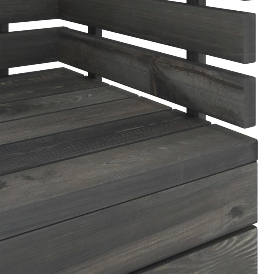 6-delige Loungeset pallet massief grenenhout donkergrijs - Afbeelding 7