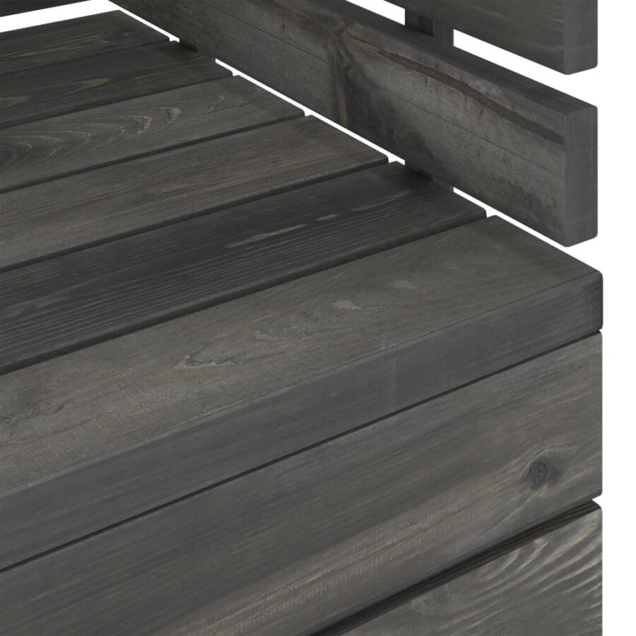6-delige Loungeset pallet massief grenenhout donkergrijs - Afbeelding 10