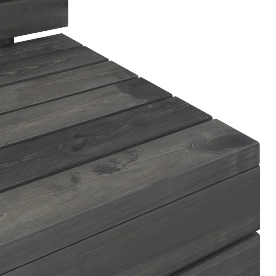 6-delige Loungeset pallet massief grenenhout donkergrijs - Afbeelding 7