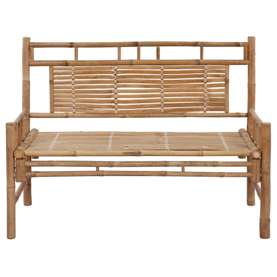 Tuinbank met kussen 120 cm bamboe - Afbeelding 3