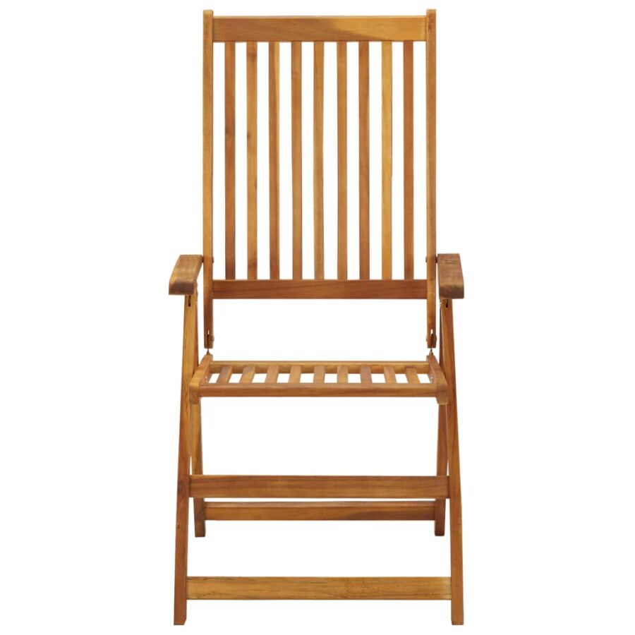 Tuinstoelen 3 st inklapbaar met kussens massief acaciahout - Afbeelding 4
