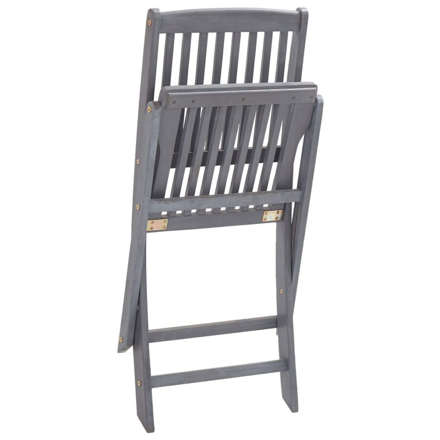 Tuinstoelen 4 st inklapbaar met kussens massief acaciahout - Afbeelding 5