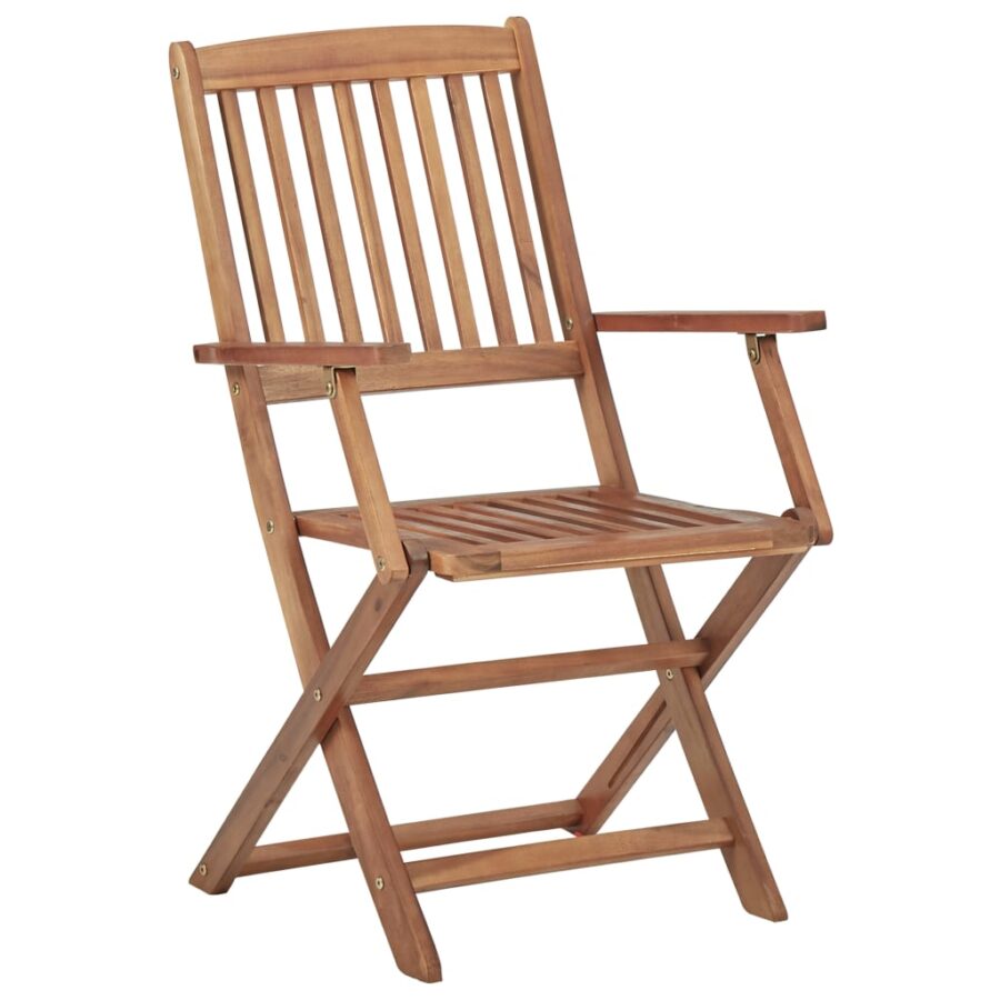 Tuinstoelen 4 st inklapbaar met kussens massief acaciahout - Afbeelding 4