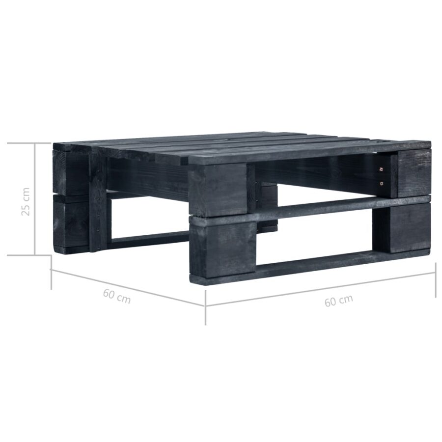6-delige Loungeset pallet met kussens zwart geïmpregneerd hout - Afbeelding 6