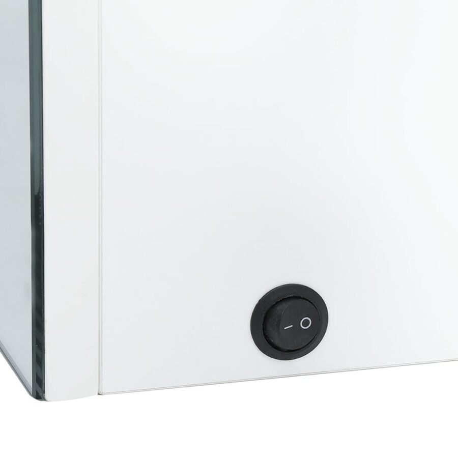 Badkamerkast met spiegel en LED 50x14x60 cm glanzend wit - Afbeelding 6