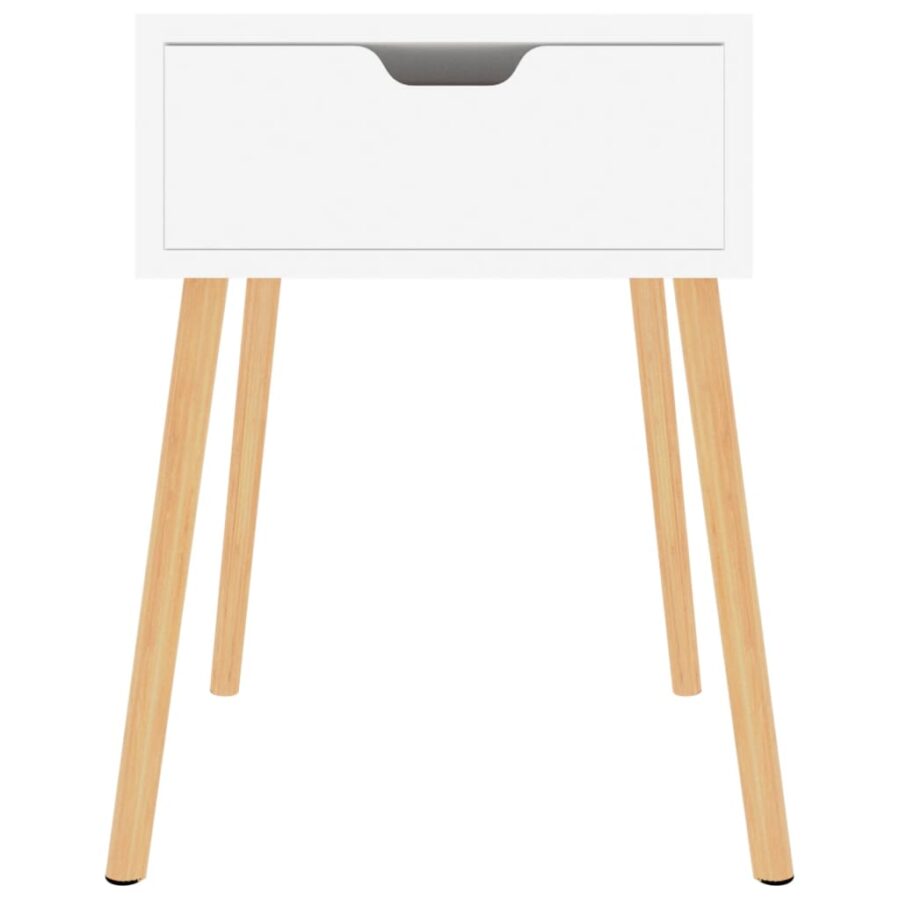 Nachtkastjes 2 st 40x40x56 cm bewerkt hout hoogglans wit - Afbeelding 3