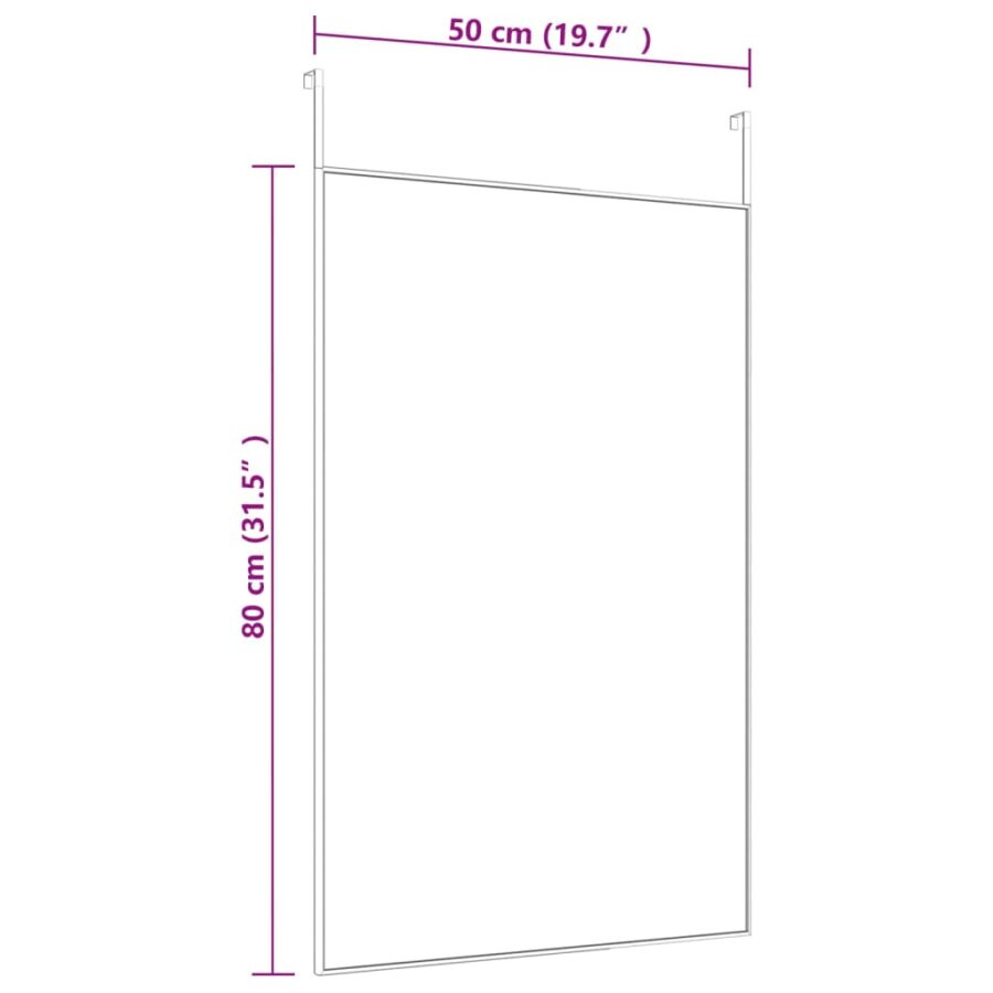Deurspiegel 50x80 cm glas en aluminium goudkleurig - Afbeelding 4