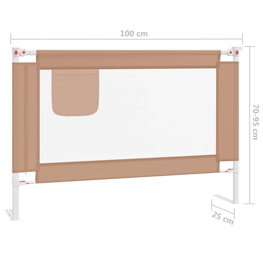 Bedhekje peuter 100x25 cm stof taupe - Afbeelding 8