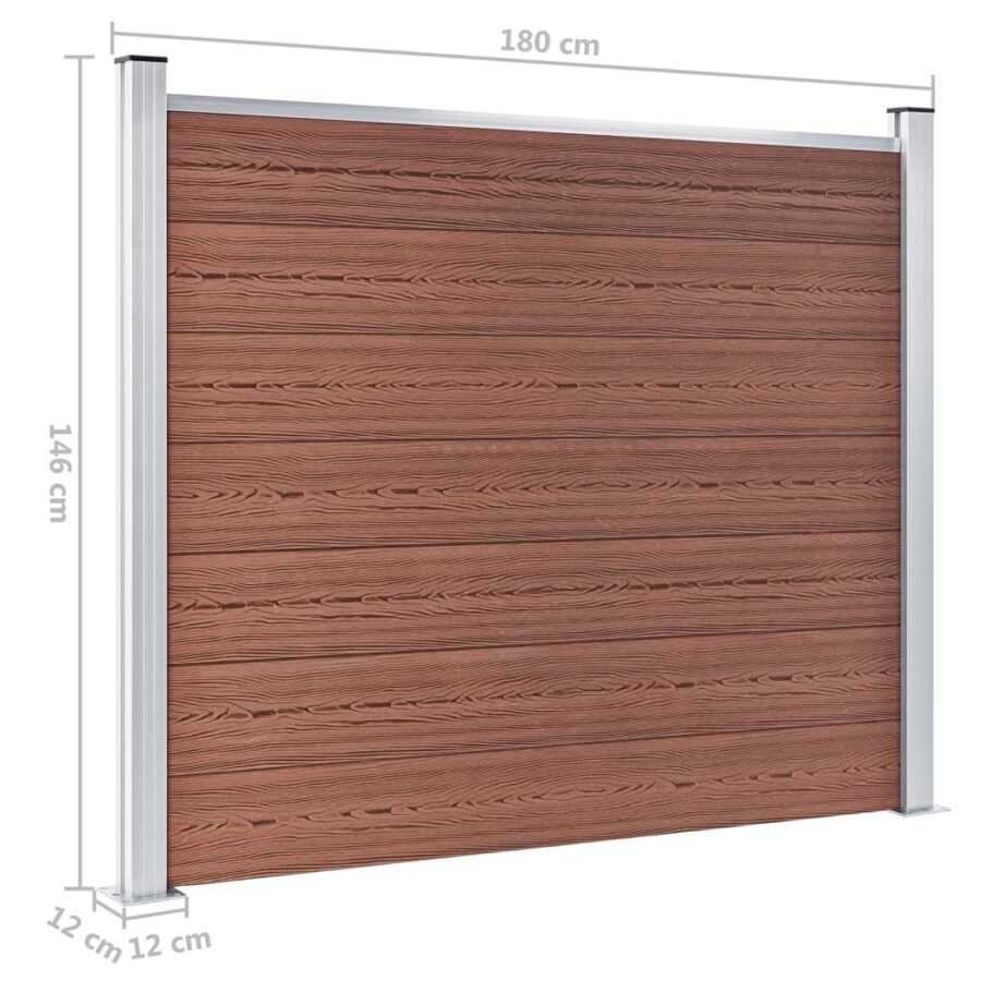 Schuttingpanelenset 699x146 cm HKC bruin - Afbeelding 11