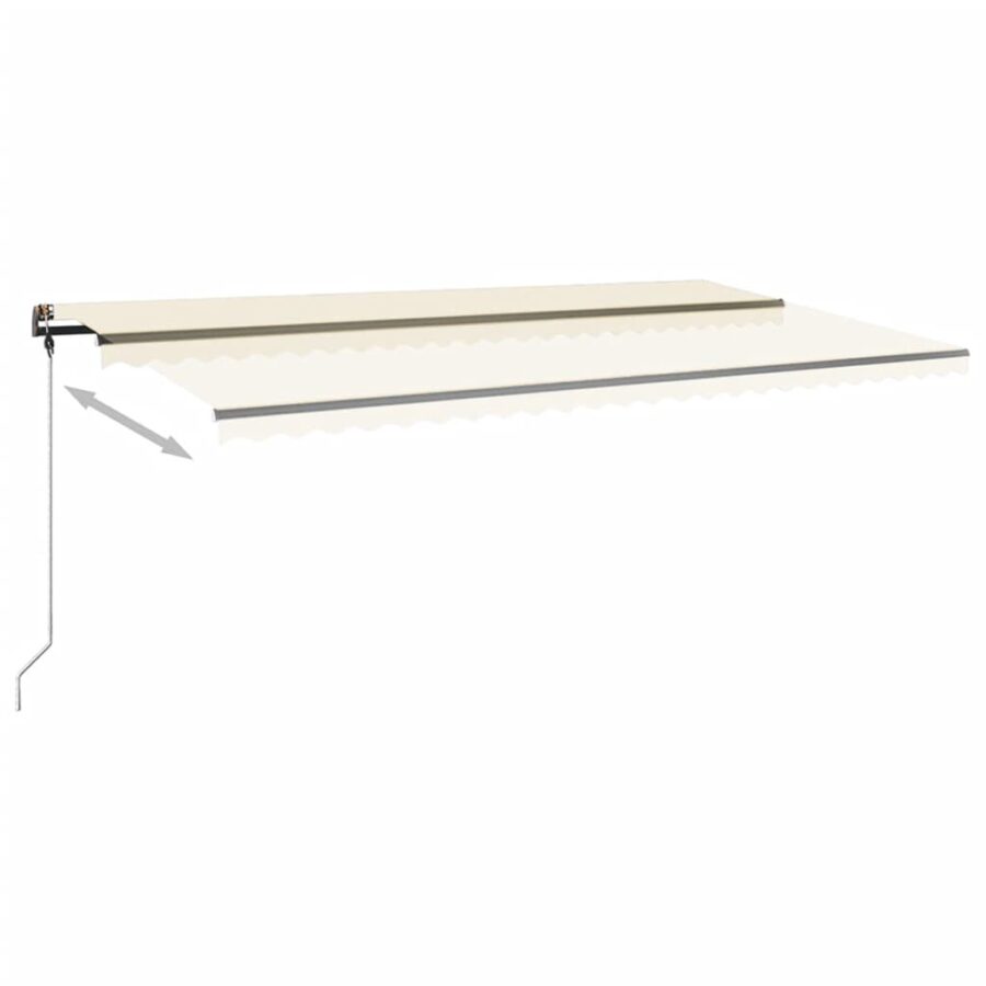Luifel vrijstaand handmatig uittrekbaar 600x350 cm crèmekleurig - Afbeelding 6