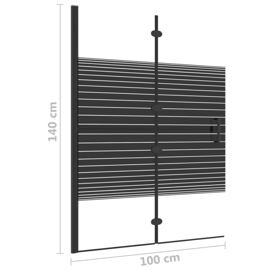 Douchewand inklapbaar 100x140 cm ESG zwart - Afbeelding 7