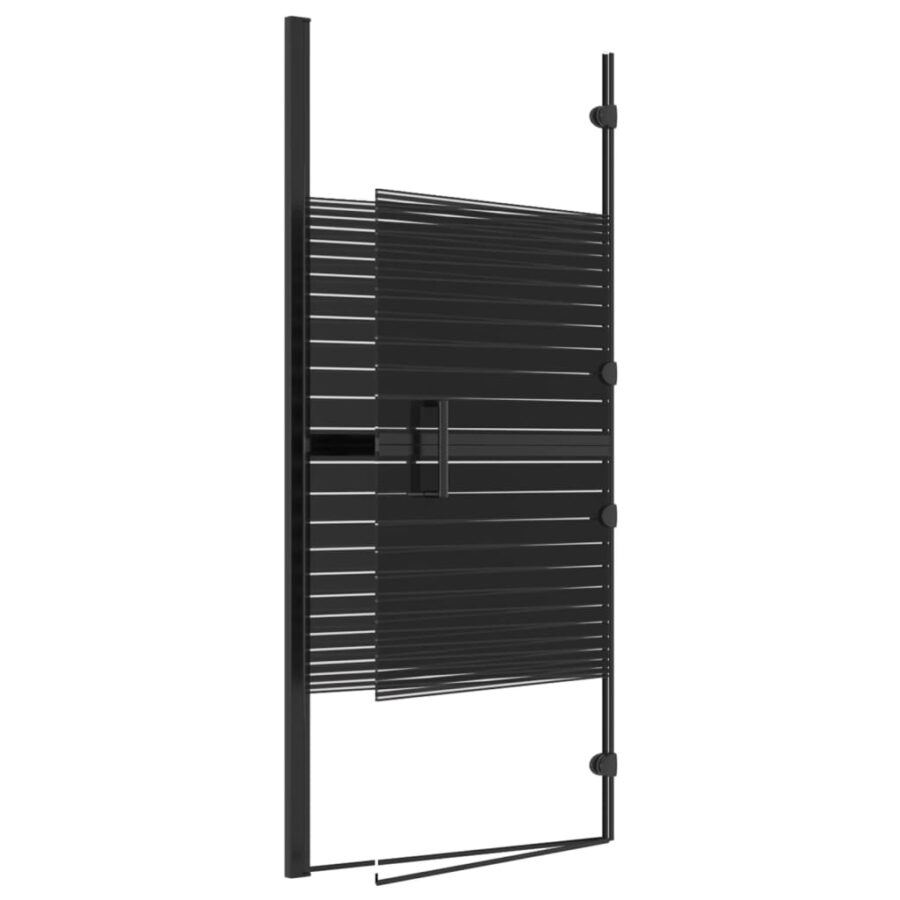 Douchewand inklapbaar 120x140 cm ESG zwart - Afbeelding 5