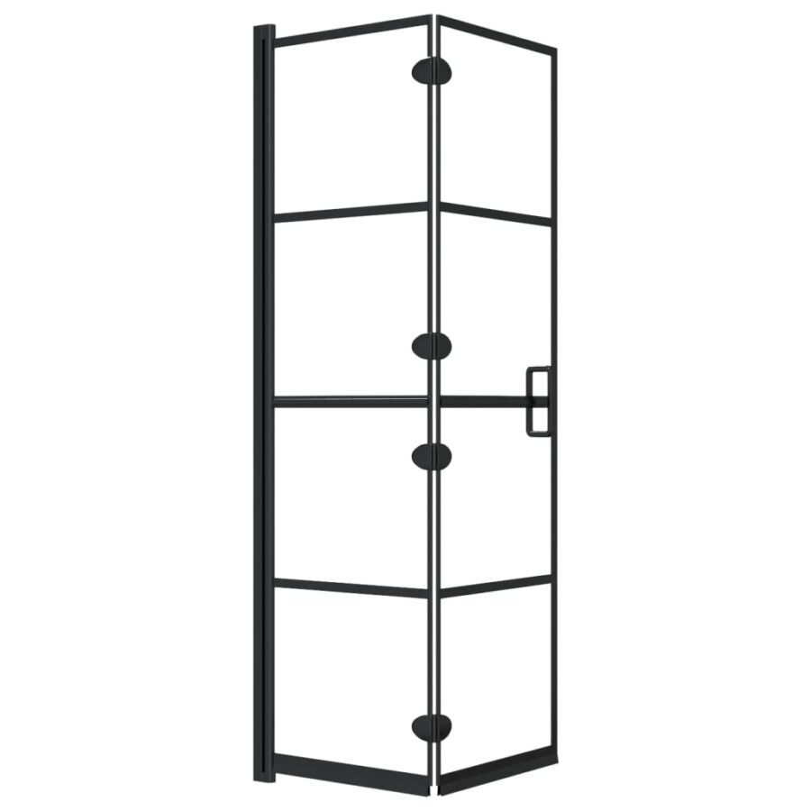 Douchewand inklapbaar 80x140 cm zwart - Afbeelding 2