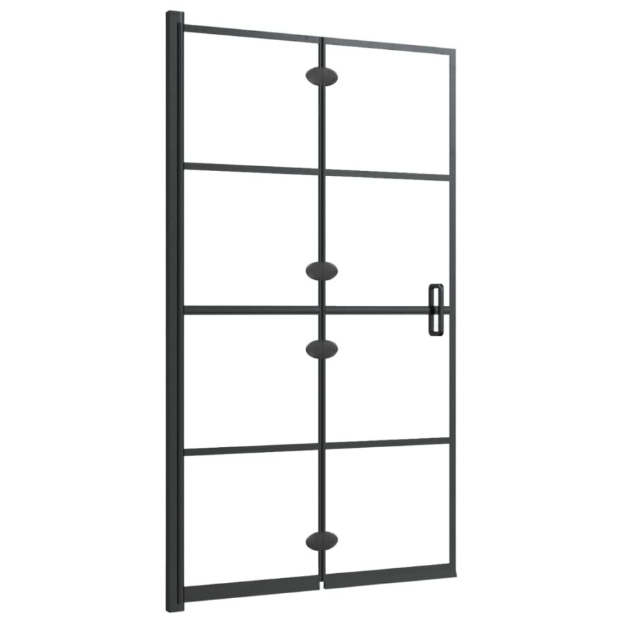 Douchewand inklapbaar 80x140 cm zwart - Afbeelding 4