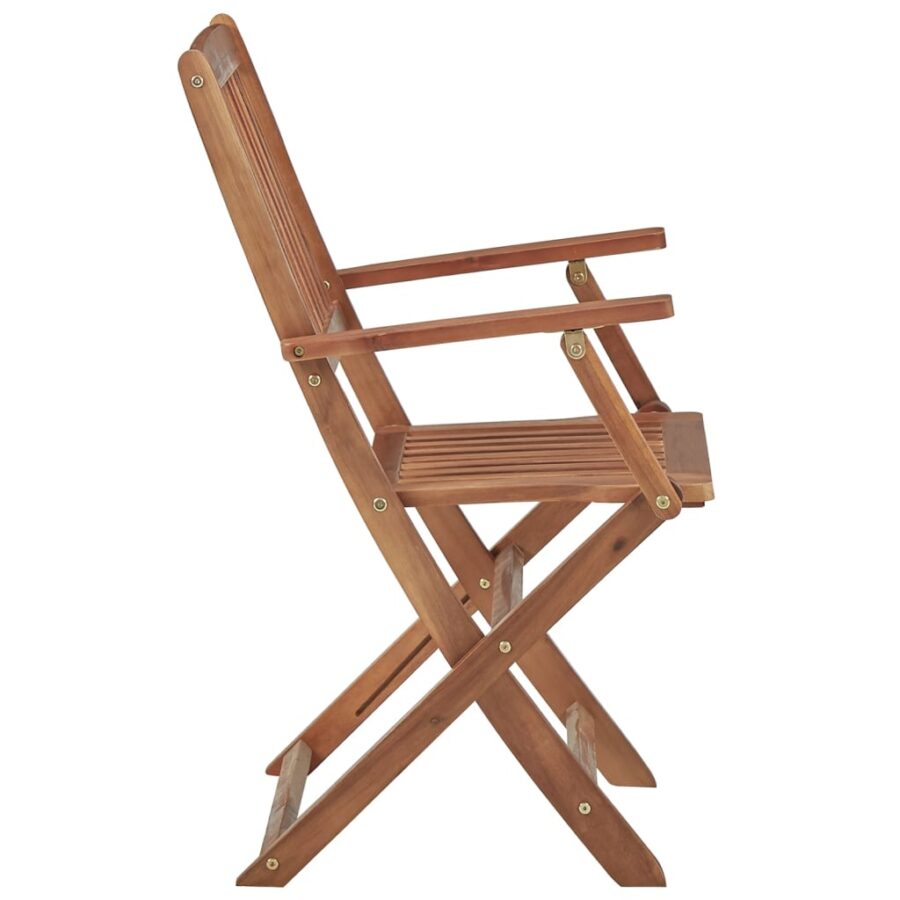 Tuinstoelen 8 st inklapbaar met kussens massief acaciahout - Afbeelding 6